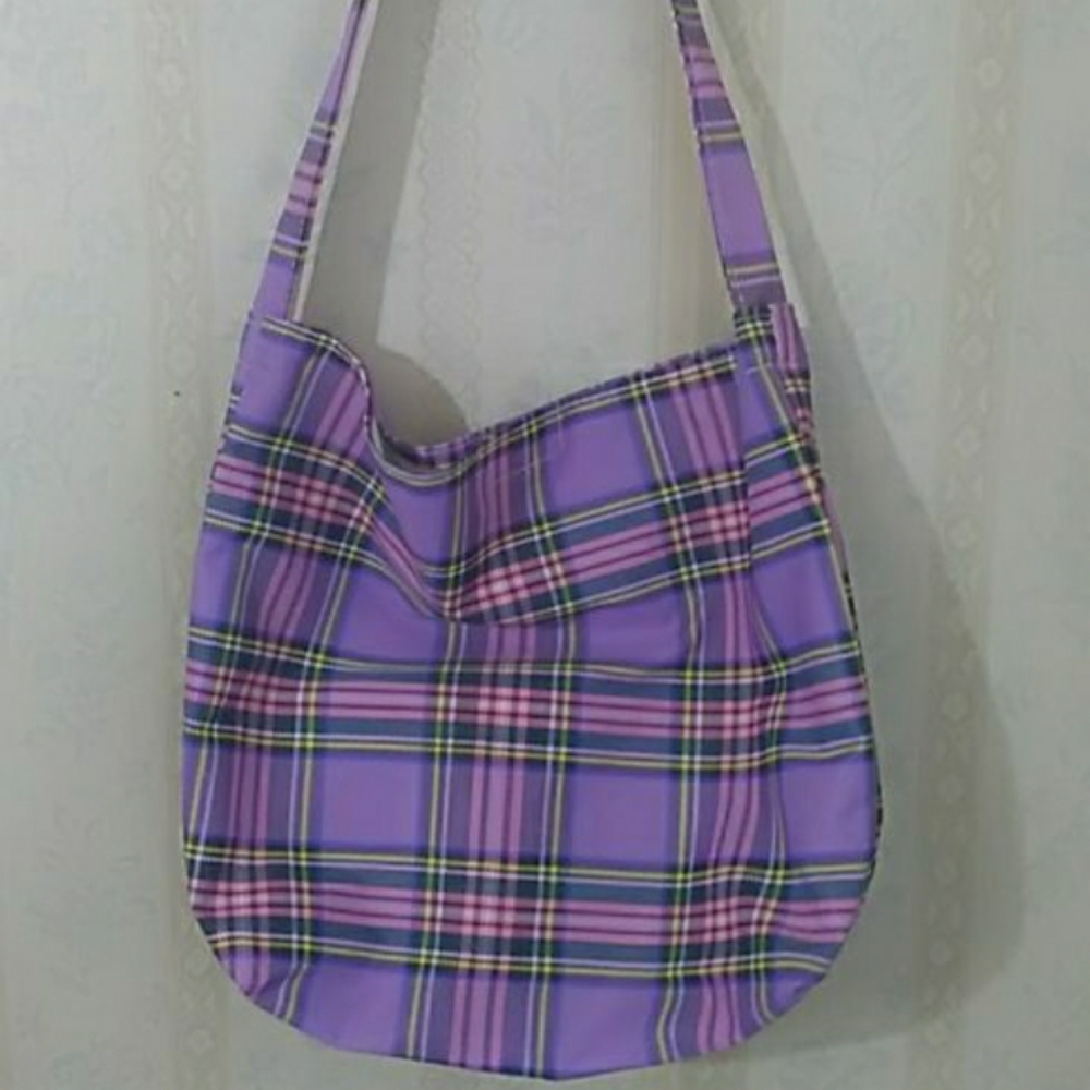 Purple Plaid Carrier Bag